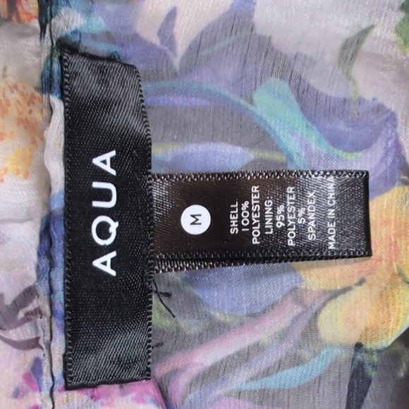 492-Aqua Multicolor Floral Ruffle Blouse - Picture 4 of 7